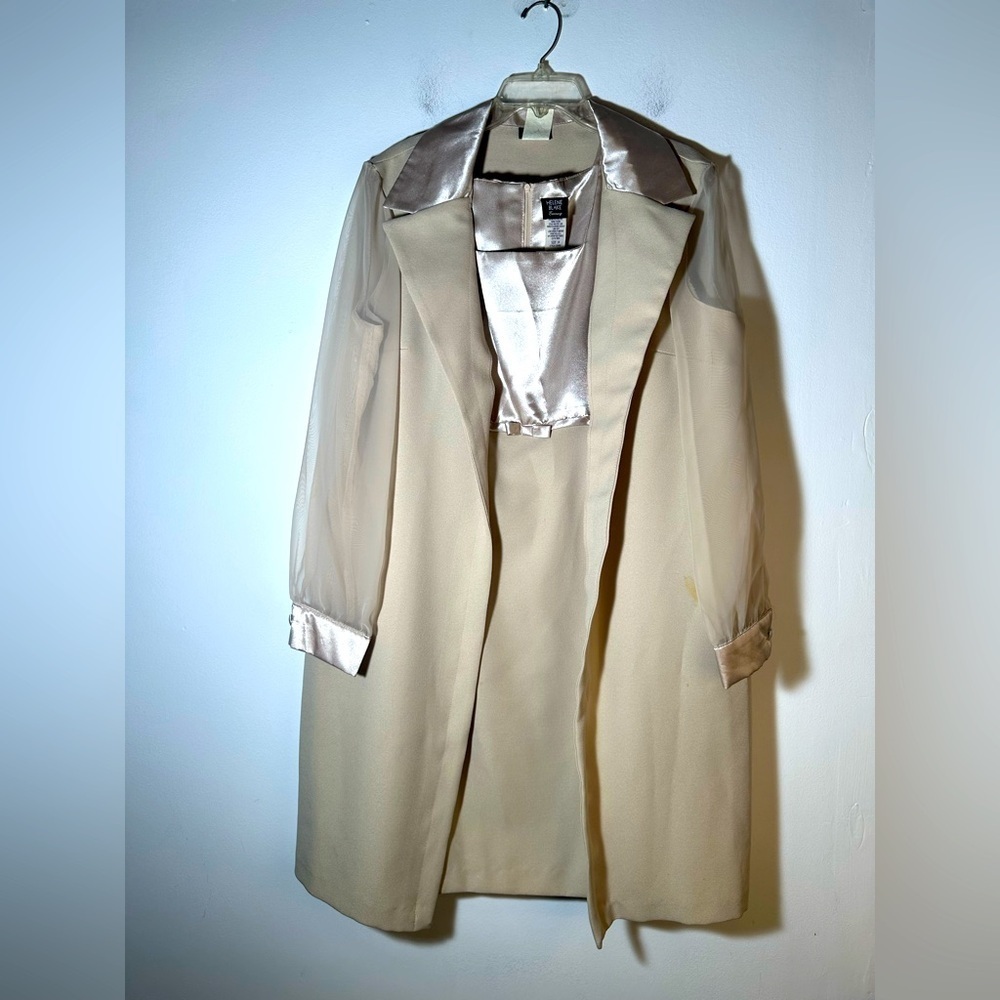 Elegant Cream and Gold Women's Suit Dress